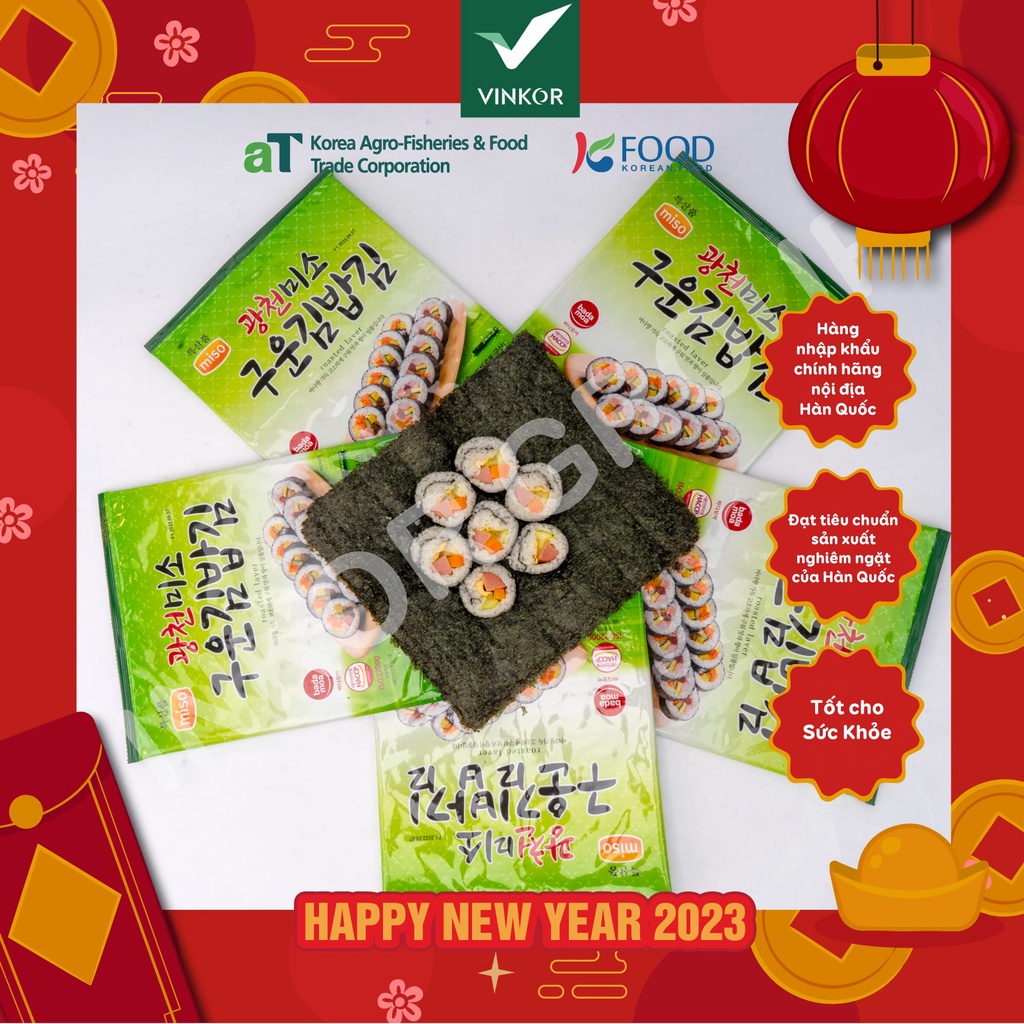 Rong Biển Cuộn Cơm Hàn Quốc Gwangcheon Miso Thùng 50 Gói 20g