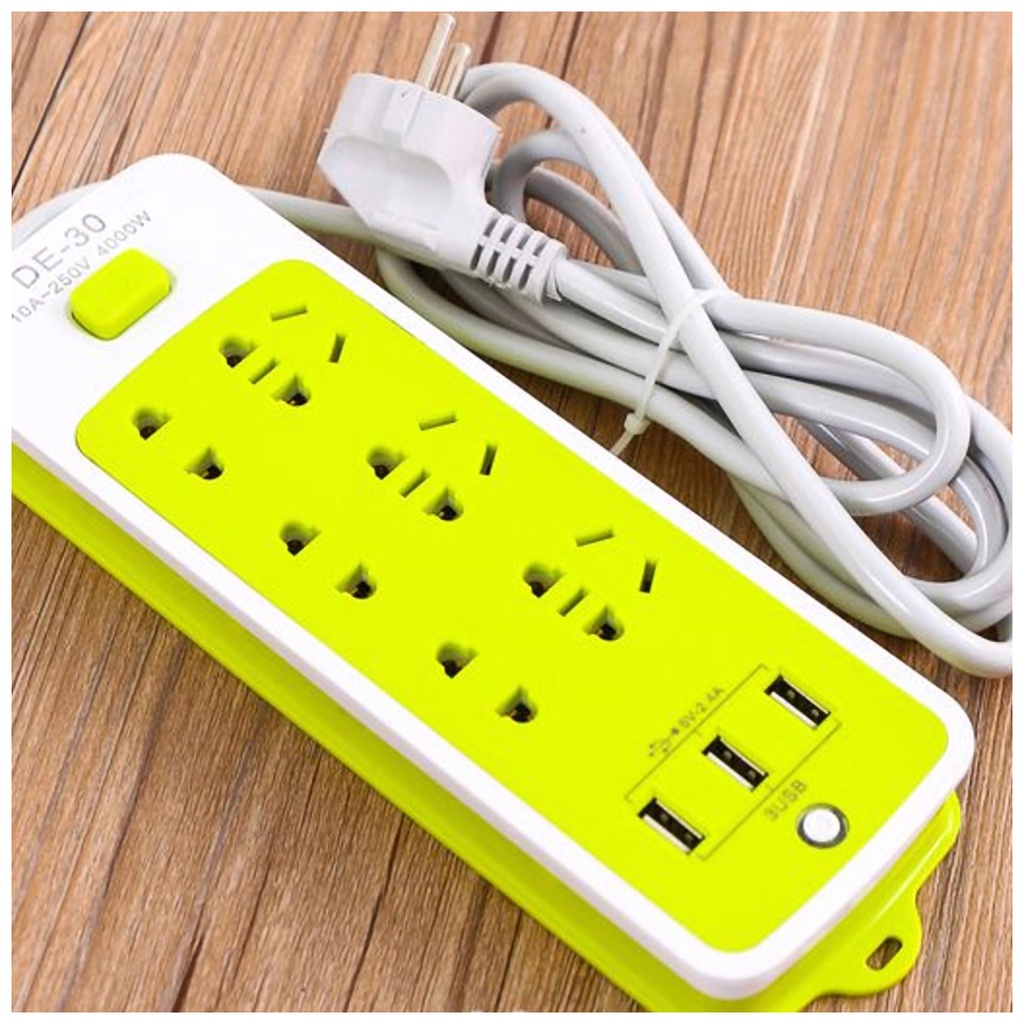 Ổ Cắm Điện 6 Lỗ Kèm Cổng Sạc USB Đa Năng