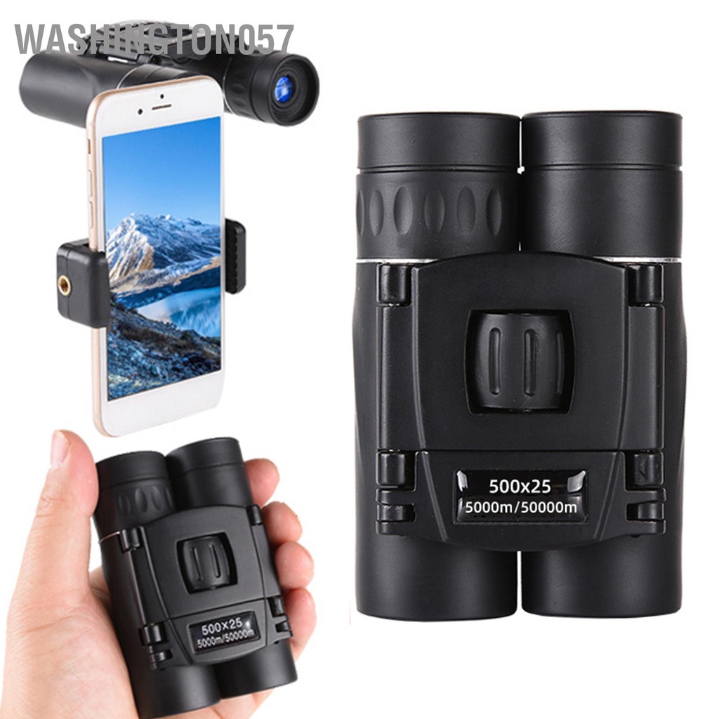 Washington057 Ống Nhòm HD 100X22 Tầm Nhìn Ban Đêm Có Thể Gập Lại Di Động Chống Nước Cho Quan Sát Chim Cắm Trại Đi Bộ Đường Dài Màu Đen