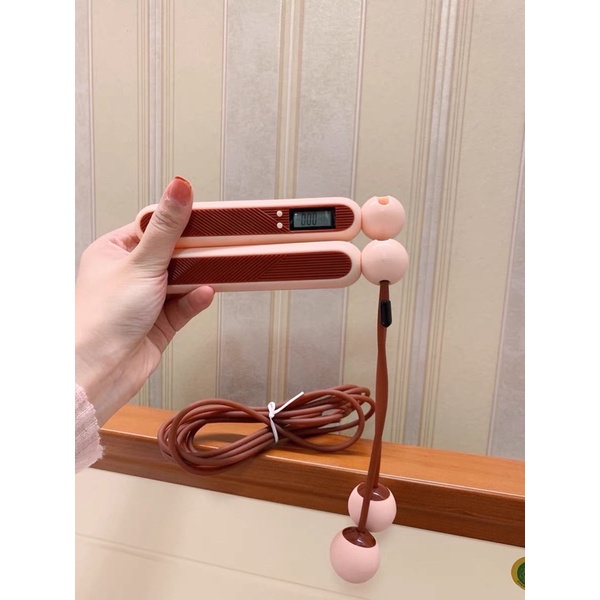 Dây nhảy thể dục không dây đếm thời gian và số dặm nhảy, dây nhảy thể lực giảm cân chống trơn trượt, mồ hôi tay