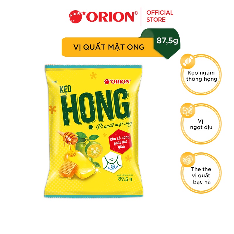 Kẹo ngậm Orion HỌNG vị quất mật ong gói 87.5G