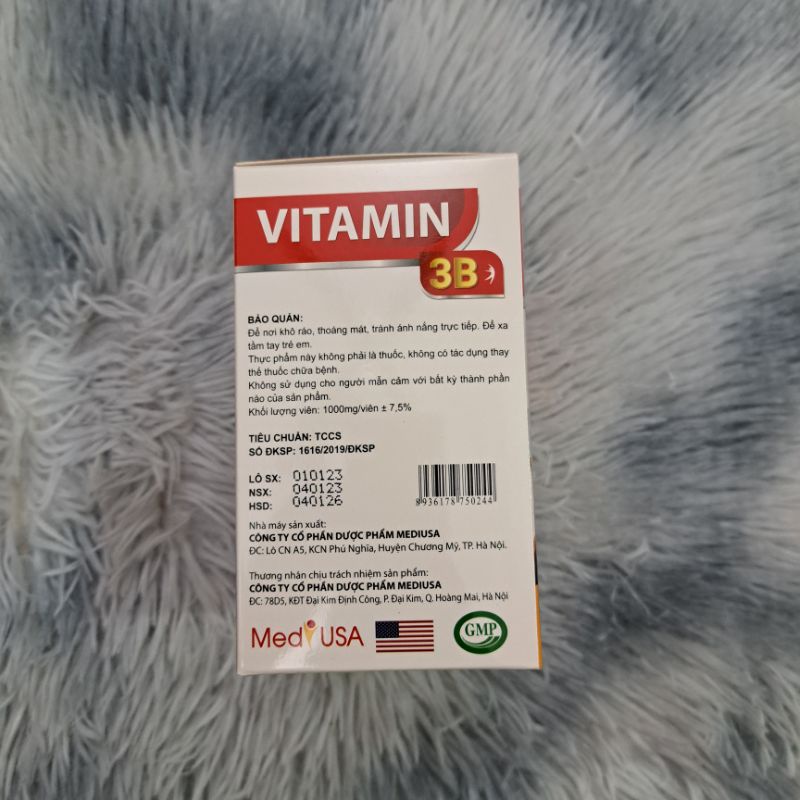 Viên uống VITAMIN 3B Đông trùng hạ thảo - Yến sào bổ sung  vitamin và khoáng chất bồi bổ cơ thể_Hộp 100 viên