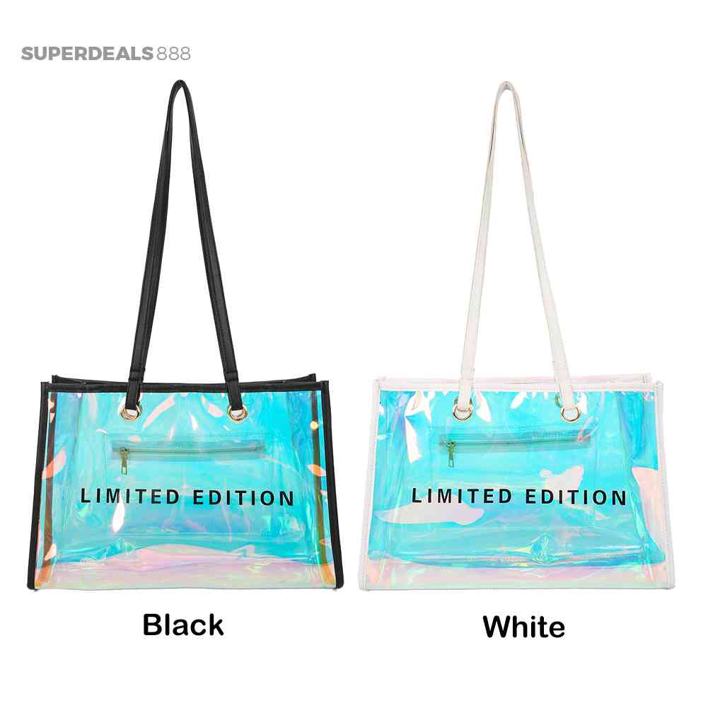 Túi Tote Trong Suốt Bằng PVC Laser Thời Trang Đi Biển Mùa Hè Cho Nữ SuperDeals888.vn