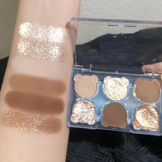 ❌XẢ KHO GIÁ TỐT❌ Phấn Mắt Mini Tone Nude Hình Gấu Makeup Eyeshadow Palette