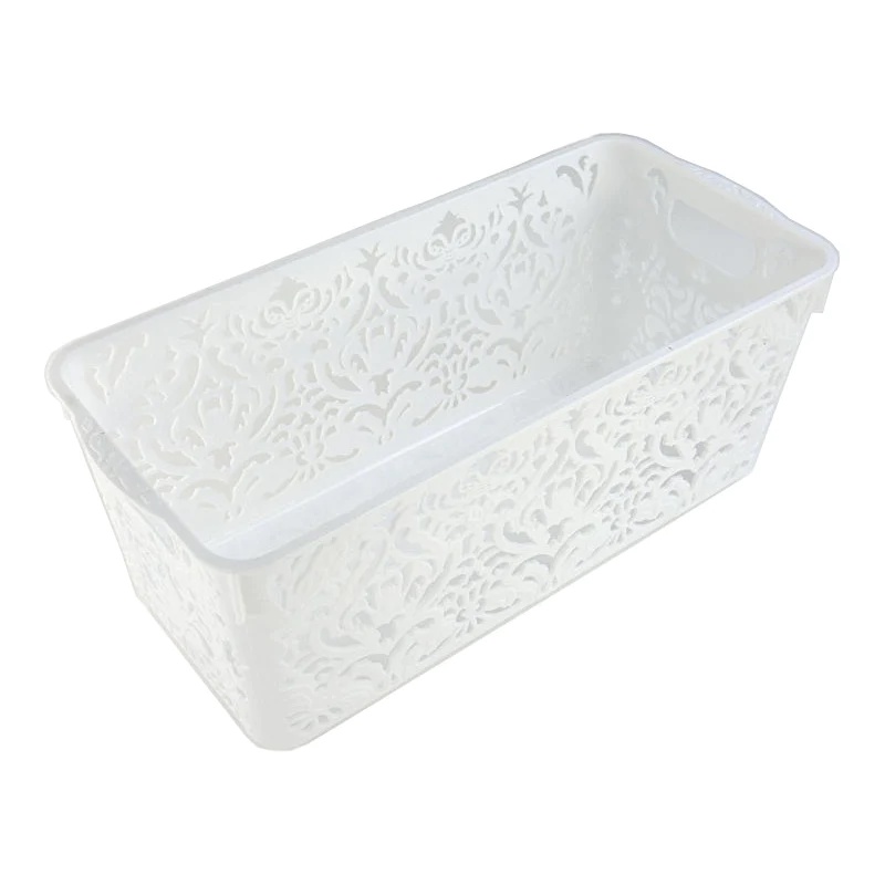 Daiso Rổ nhựa trắng Regaria 29.4x13.6x11.8cm