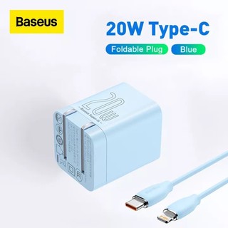 Bộ sạc baseus pd 20w chân gập ,củ sạc nhanh pd3.0+qc3.0, combo ,cho táo 13 pro max 12 11 xs x 8p