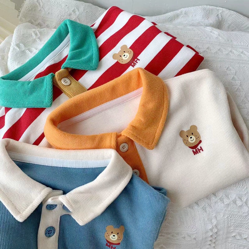 Áo Khoác Polo Cotton Mềm Mại Phong Cách Phương Tây Dành Cho Bé Trai