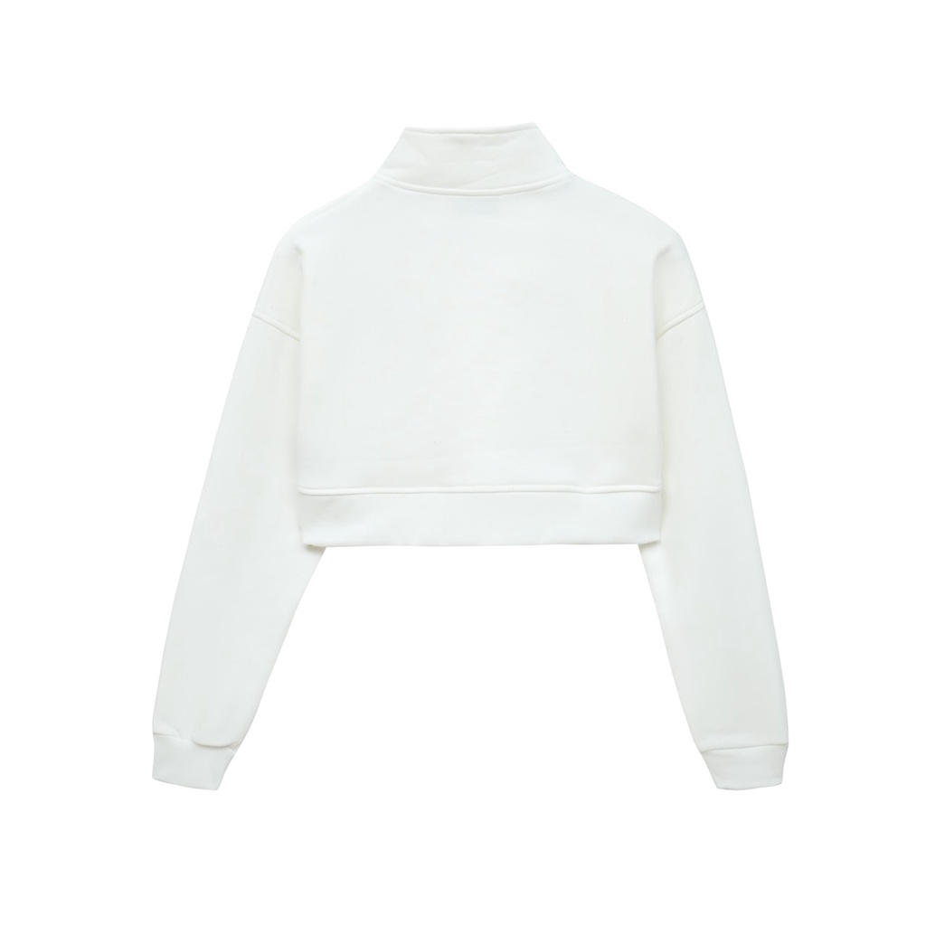 ÁO HALF ZIP CROP-LOGO CRISPUS
