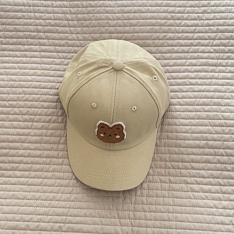 Mũ Lưỡi Trai Vải Hình Gấu Trung Tính Phiên Bản Hàn Quốc Cho Trẻ Em