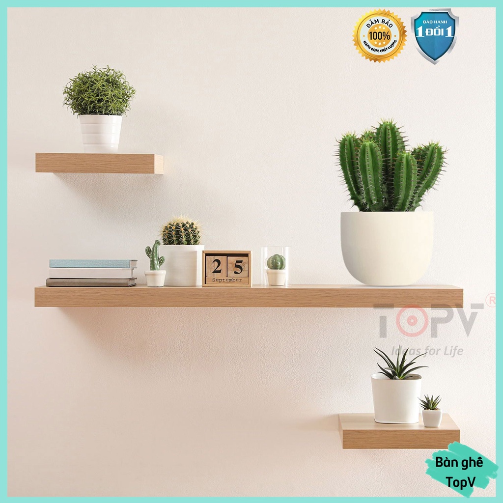Thanh ngang kệ gỗ treo tường giá xuất xưởng giá 1 thanh tặng kèm vít âm tường
