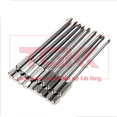 Đầu bắn vít đầu cộng chân 1/4  dài 50-75mm