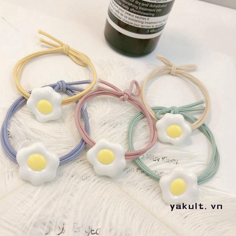 🎀 yakult 🎀Dây buộc tóc cao su co giãn hình quả trứng kiểu Hàn Quốc xinh xắn trẻ trung dành cho nữ