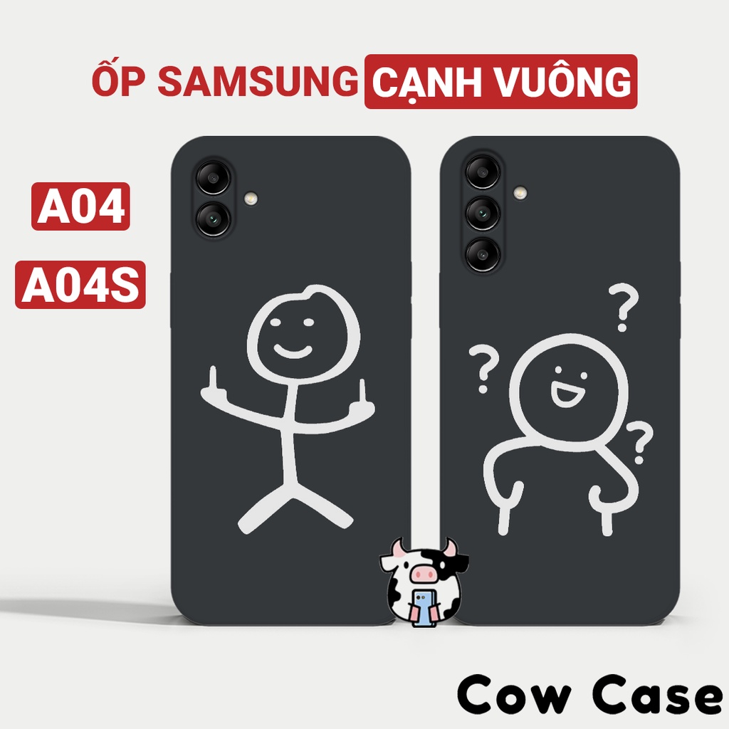 Ốp lưng Samsung A04 / A04s cạnh vuông Cowcase | Vỏ điện thoại SS galaxy bảo vệ camera toàn diện BC6