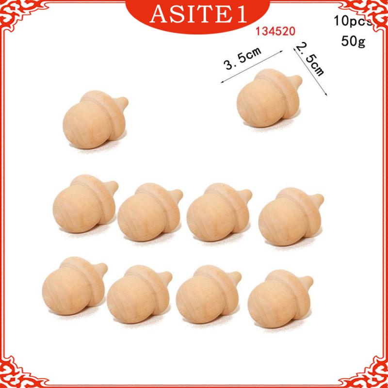 Bộ 10 Búp Bê Gỗ Hình Cây Hạt Dẻ / Người Tuyết / Bắp Ngô Chưa Hoàn Thiện