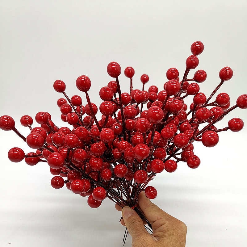 Đào Đông giả- 12 quả-dài 15cm. Trang trí Tết, Kết cây đào đông, làm sáp, oản cầu tài lộc