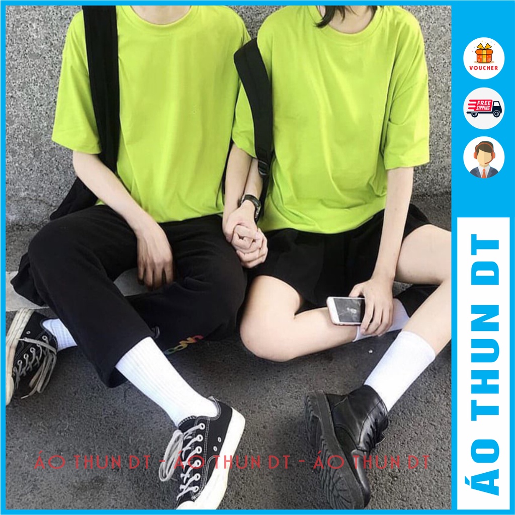 Áo trơn tay lỡ màu xanh lá