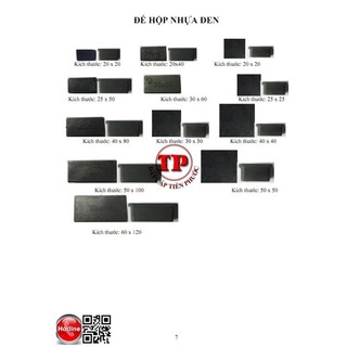 Nắp chụp sắt hộp, nút bịt nhựa sắt hộp, Bịt nhựa đầu sắt hộp, đế nhựa đen...