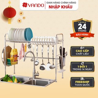 [𝐈𝐍𝐎𝐗 𝟑𝟎𝟒] Kệ Chén Bát Đũa Inox 304 VANDO Cao Cấp Tiện Lợi Chất Liệu Siêu Bền