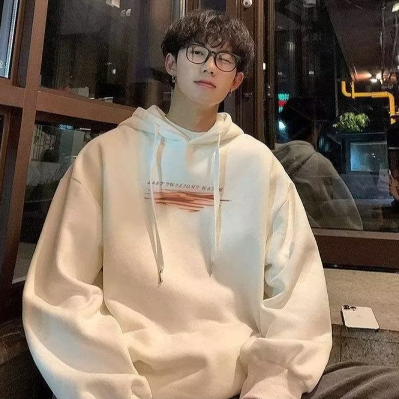 Size M-8XL Áo Hoodie Tay Dài Dáng Rộng In Chữ Thời Trang Mùa Thu Cho Nam Sinh