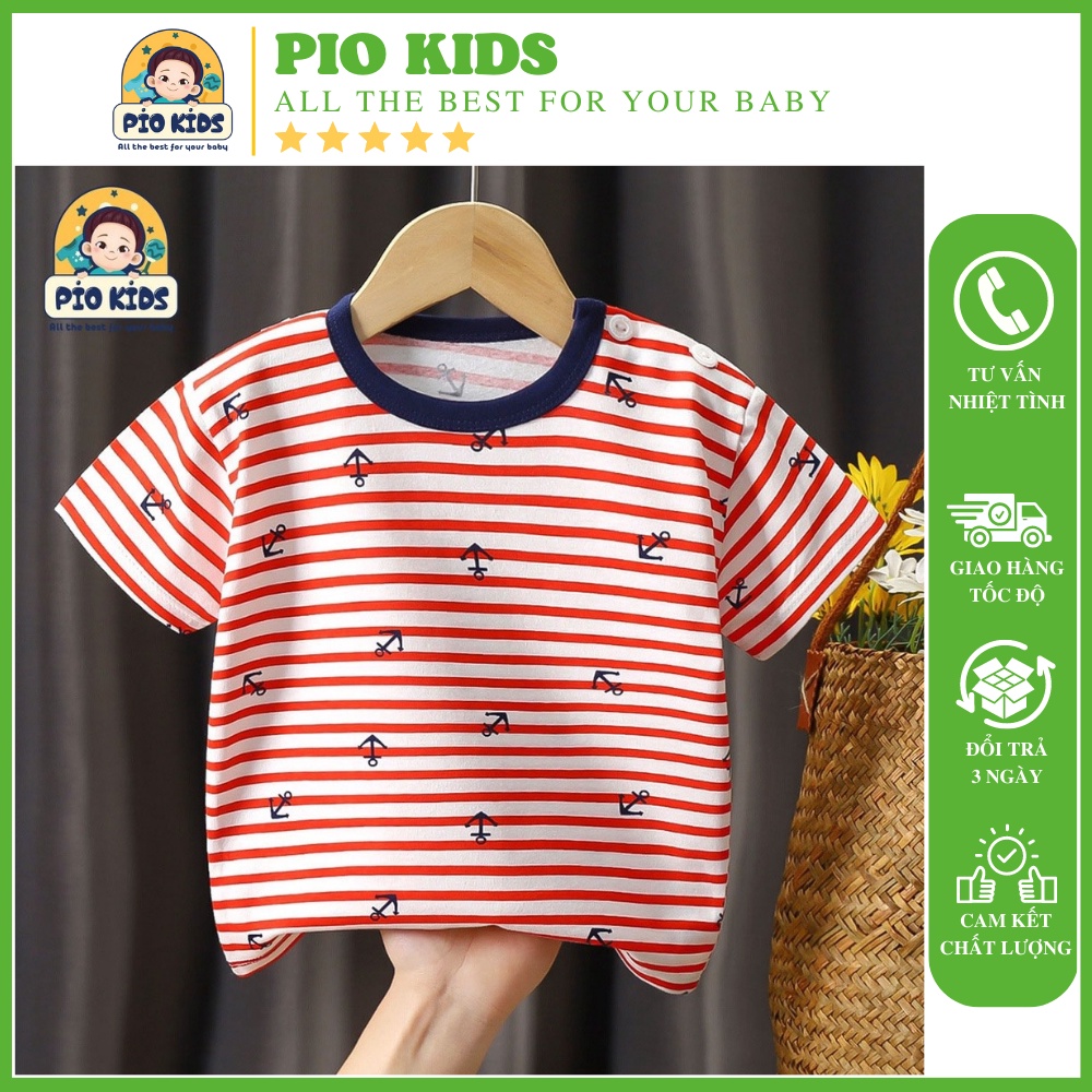 Áo thun bé trai/bé gái cao cấp PiOKids hình sọc ngang dành cho bé từ 1 - 8 tuổi (BST_AT_01)