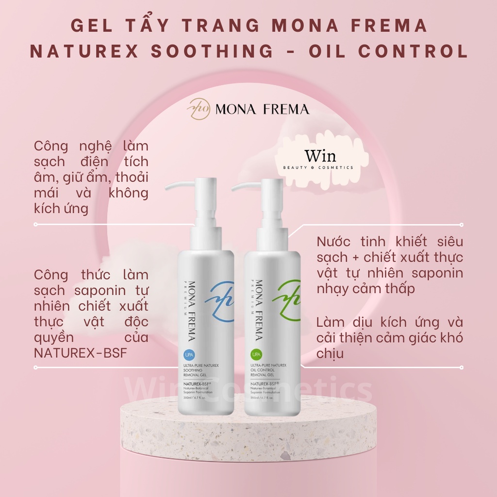 Gel tẩy trang Mona Frema UPA Ultra-pure Naturex Soothing Removal - Oil Control Removal