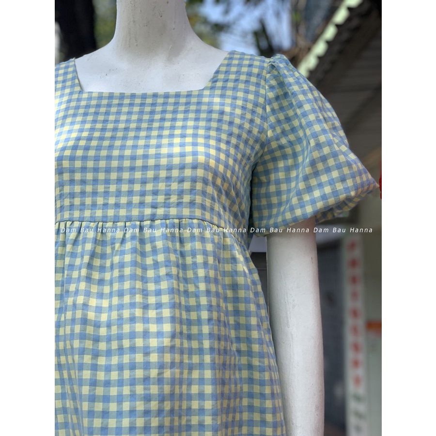 [HANNA SIZE 40-80KG] Đầm bầu dễ thương baby doll vải mềm mát cao cấp không nhăn có 2 túi bên sườn có size 80kg đầm dài