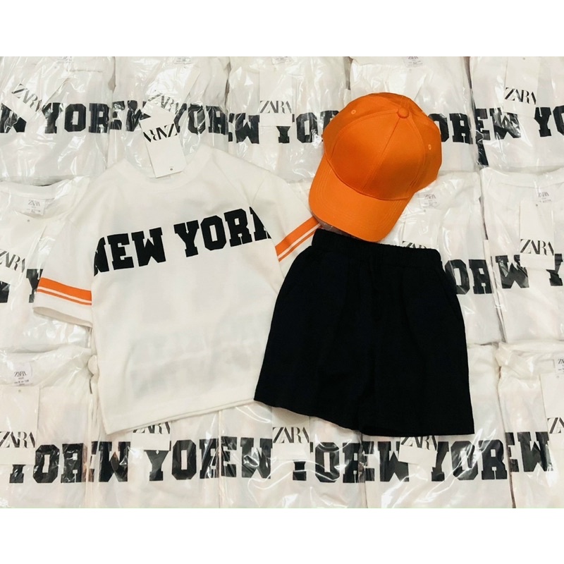 Set 3 chi tiết bộ New.york kèm mũ cho bé trai bé gái size từ 12-24 cân