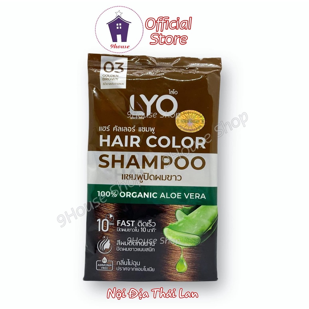 01 Gói Gội Nhuộm Phủ Bạc LYO HAIR COLOR Thái Lan 30ml