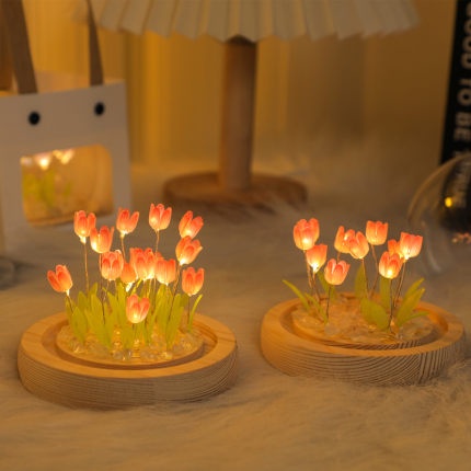 N15 - Đèn Ngủ Hoa Tulip Nhiều Màu Sắc Thủ Công, Đèn Hoa Để Bàn, Đồ Decor Trang Trí, Quà Tặng Ý Nghĩa. A1