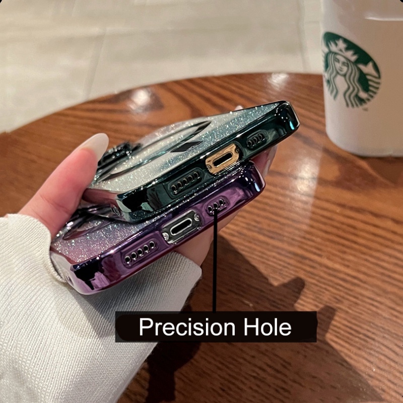 Ốp Điện Thoại Silicone Mềm Trong Suốt Màu Gradient Lấp Lánh Cho iPhone 14 13 12 11 Pro Max 14 Plus