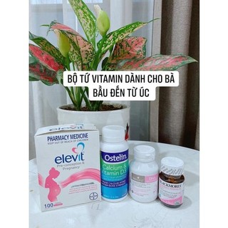 elevit bà bầu: combo Elevit, dha, canxi 130 viên, sắt