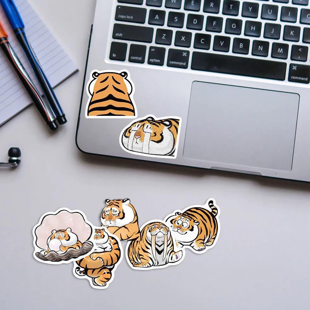 Sticker hình dán hổ đáng yêu cute trang trí mũ bảo hiểm, đàn, guitar, ukulele, điện thoại laptop,macbook,vali