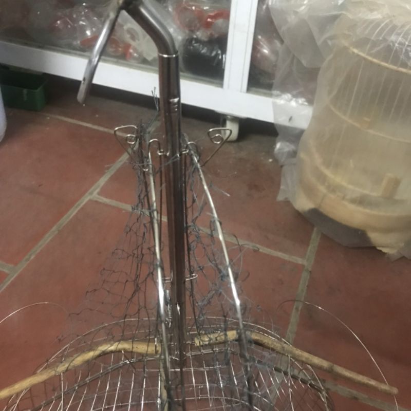 Lồng Bẫy Chào Mào 2 cửa chất liệu inox siêu nhạy , lồng inox bẫy chim 50x25x45cm