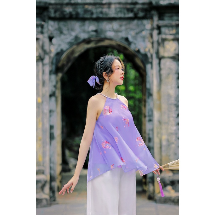 Sumire Store Áo yếm Organza Bích Động - Tím