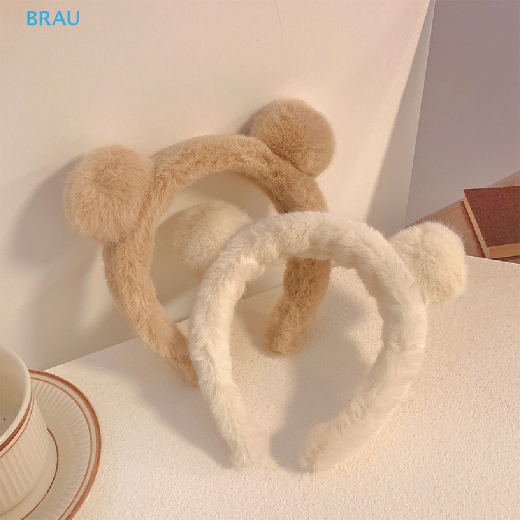 Băng Đô Cài Tóc Hình Tai Gấu Bằng Lông Nhung Dễ Thương Xinh Xắn