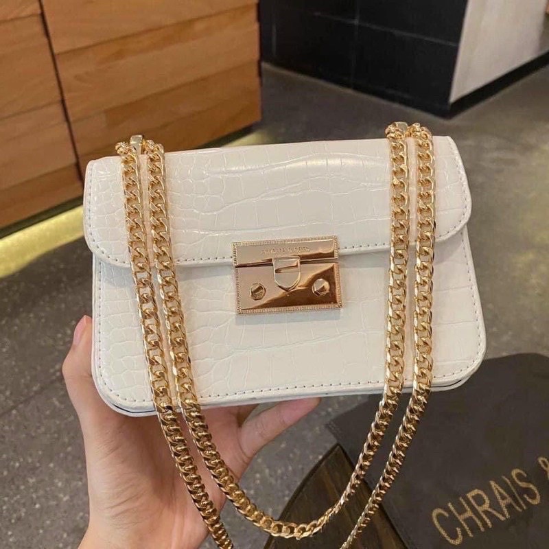 Túi xách nữ thời trang khoá MIU SZ 18CM dây xích đeo chéo kẹp nách sang chảnh T8090