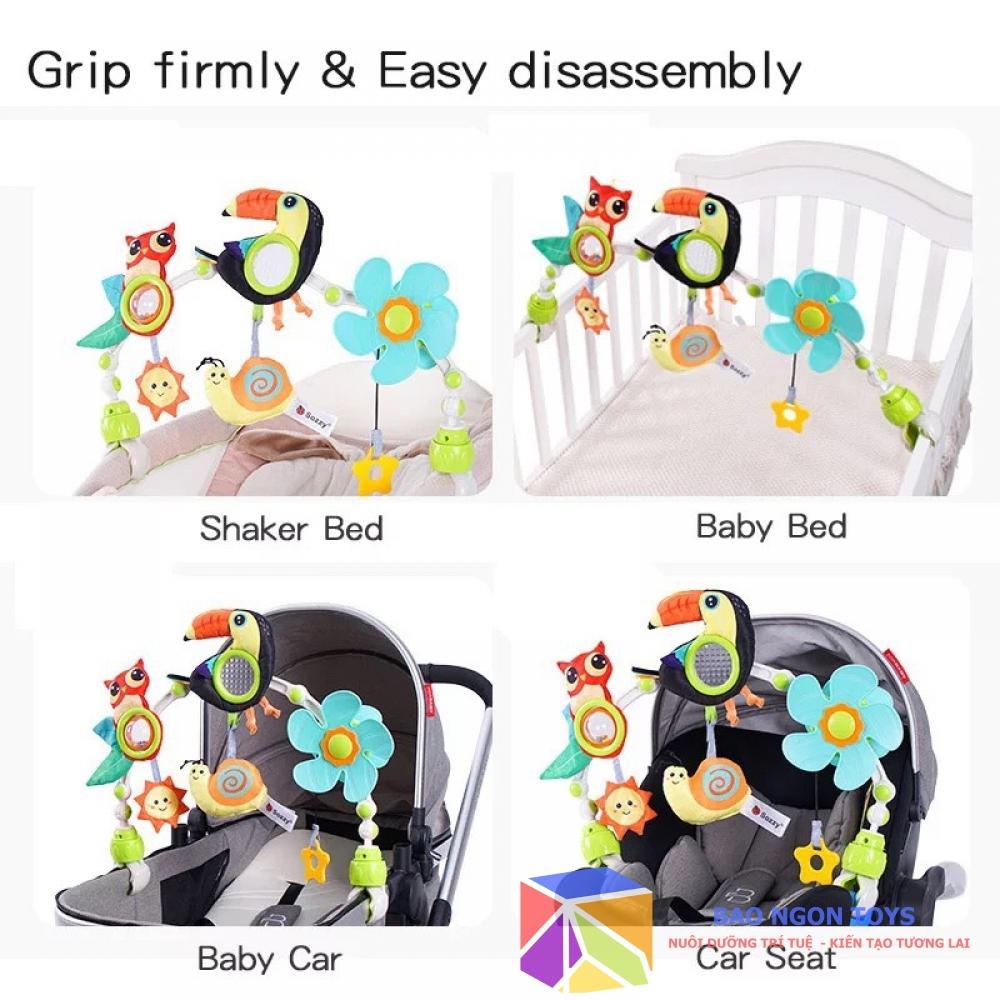 ĐỒ CHƠI TREO NÔI CŨI, XE ĐẨY ĐA TƯƠNG TÁC KÍCH THÍCH THỊ GIÁC BÉ SƠ SINH, PHÁT TRIỂN VẬN ĐỘNG TINH BAO NGON TOYS DV70