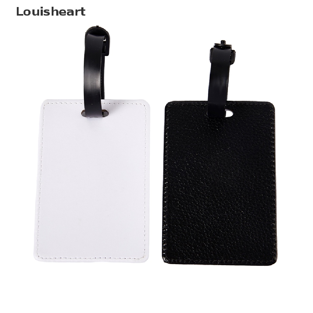 1 Nhãn Đánh Dấu Ghi Tên Hành Lý Bằng Da PU Màu Trắng Đen Thương Hiệu Louisheart