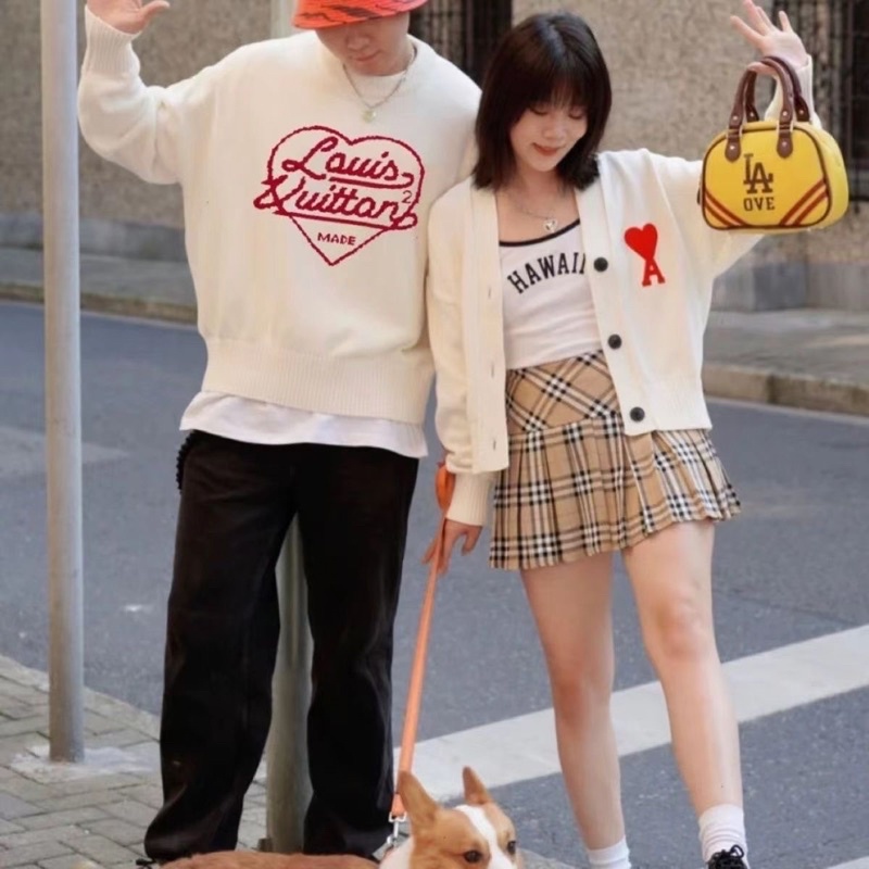 Áo len LV trái tim cho nam và nữ phong cách