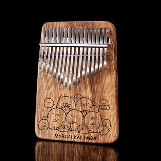 Đàn kalimba 17 phím Gỗ Cherry Myron Kalimba bản Nhật Tặng búa chỉnh âm stick dán màu