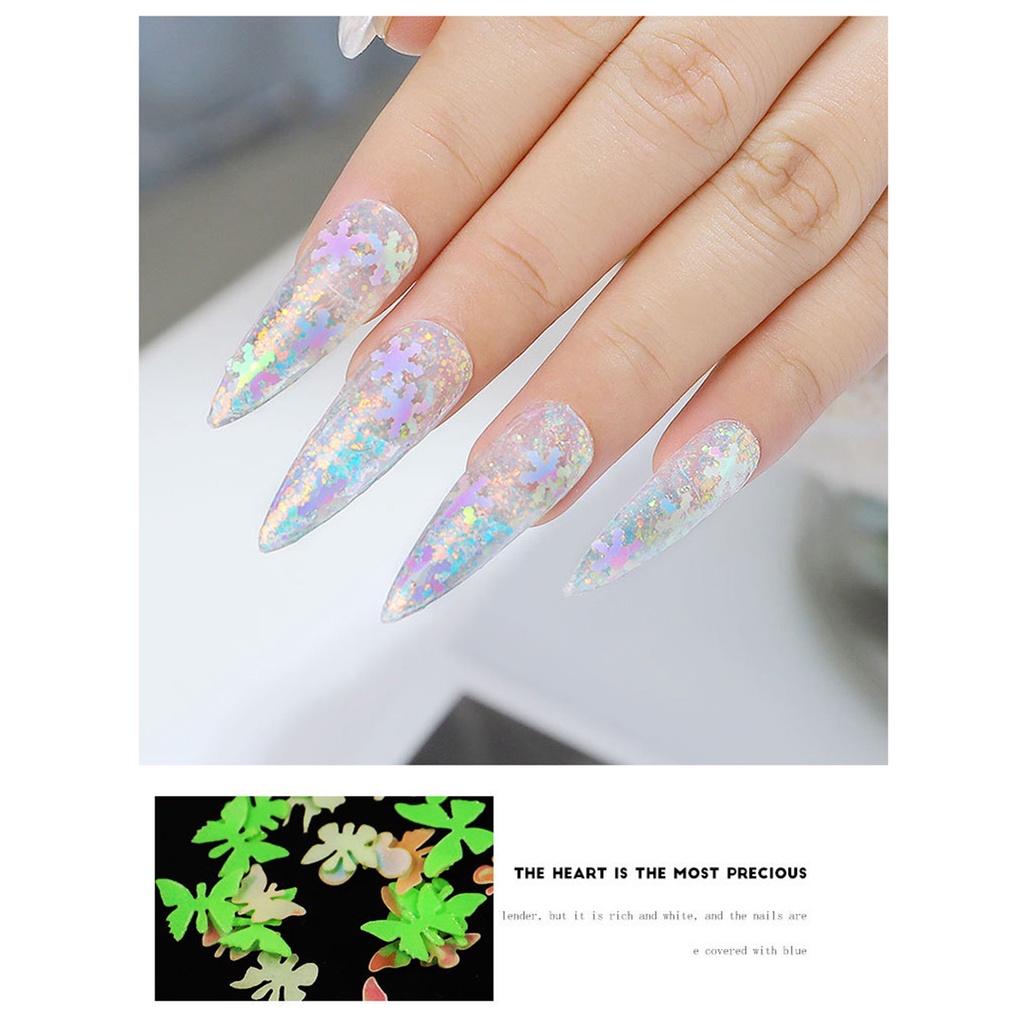 Sơn Móng Tay Siêu Mỏng Họa Tiết Trái Tim Đính Kim Sa Lấp Lánh Thời Trang Cho Nữ