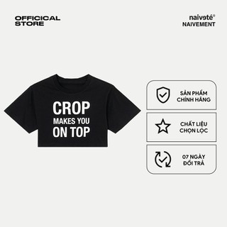 Áo croptop Punchline NAIVETE màu trắng và màu đen