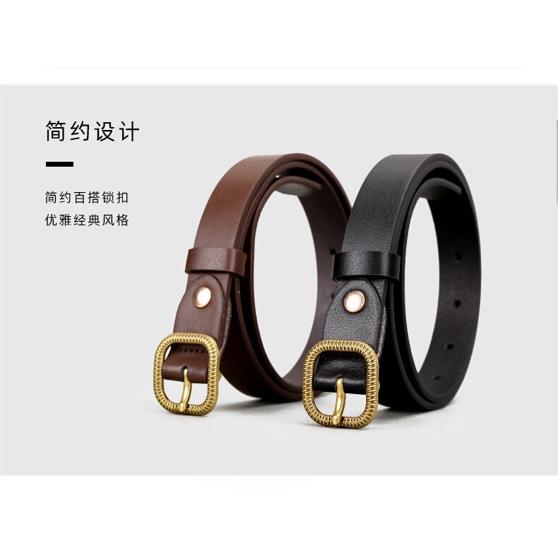 Thắt Lưng Màu Nâu Phong Cách Vintage GM053 Thời Trang Cho Nữ