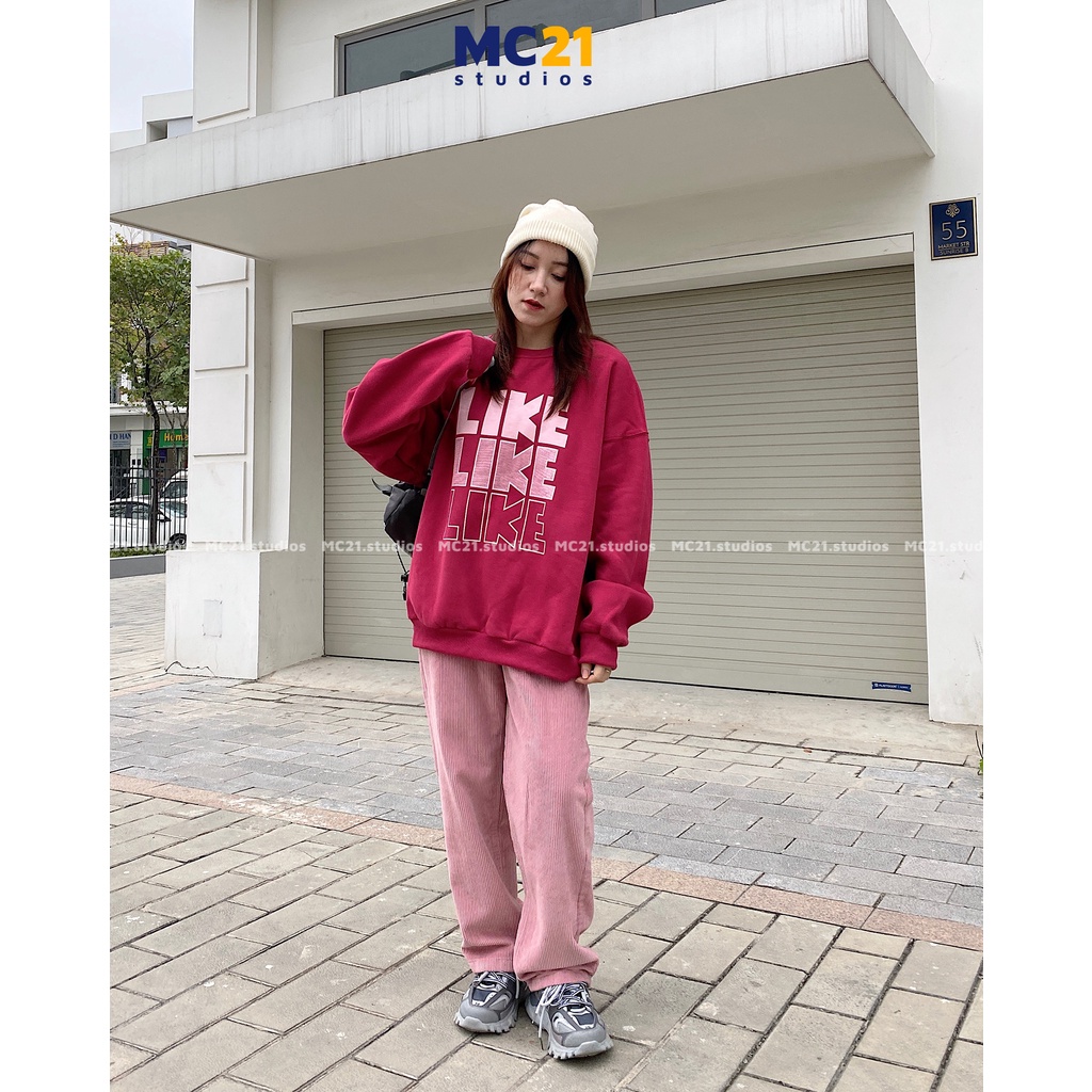 Áo sweater oversize MC21.STUDIOS nam nữ Unisex form rộng Ulzzang Streetwear Hàn Quốc chất nỉ tăm lót bông cao cấp A3417