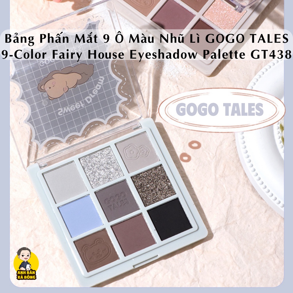 Bảng Phấn Mắt 9 Ô Màu Nhũ Lì GOGO TALES 9-Color Fairy House Eyeshadow Palette GT438