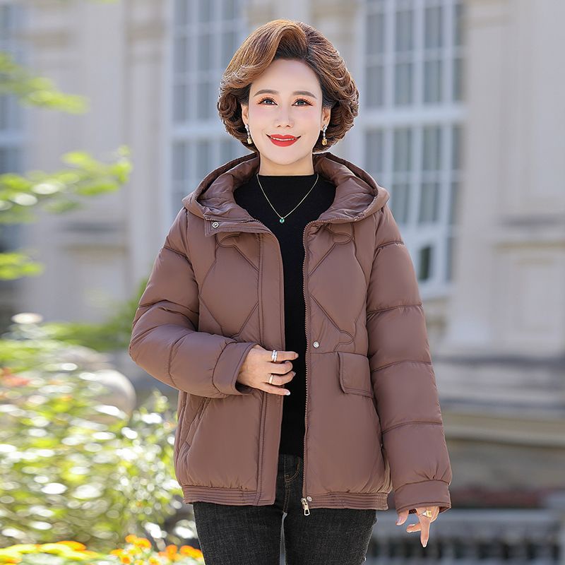 Áo Khoác Phao Cotton Dày Dặn Dáng Ngắn Phong Cách Phương Tây Cho Phụ Nữ Trung Niên 40-50 Tuổi