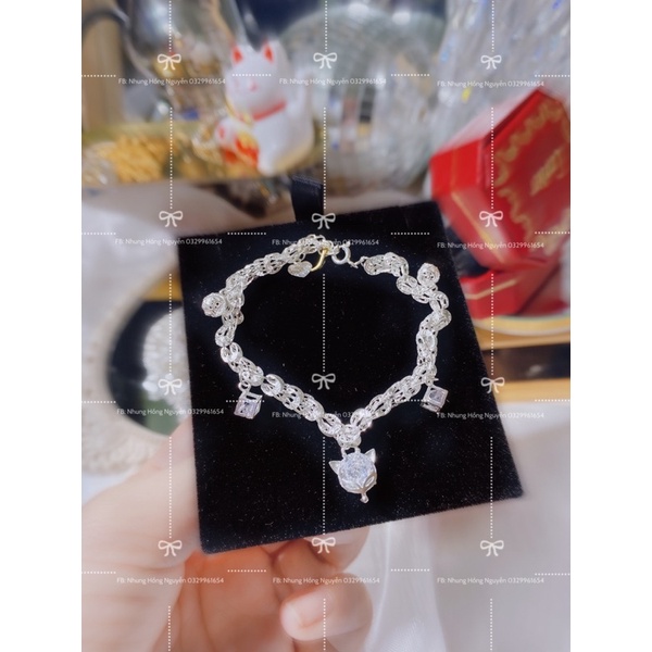 Lắc tay charm hồ ly dày dặn bạc HNJ