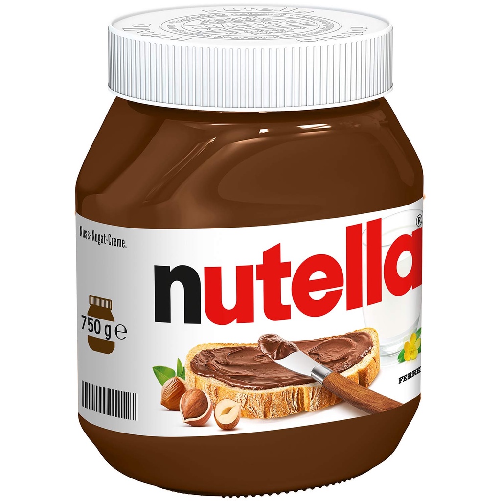 Cacao Hạt Phỉ Nutella Chocolate Hazelnut Spread, Hũ Thủy Tinh 750g