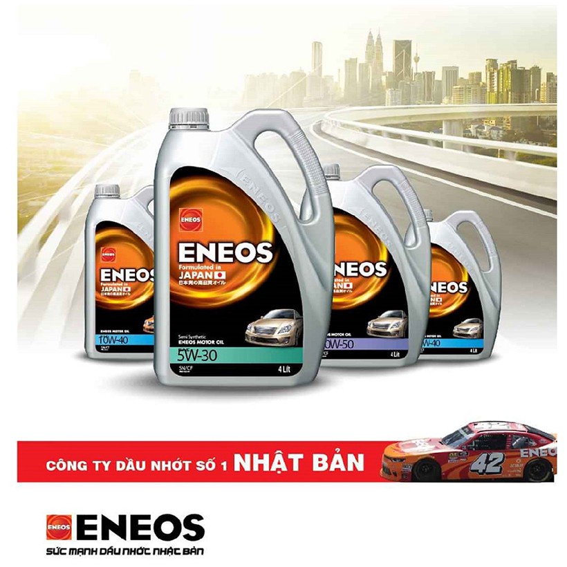 Nhớt ENEOS SN/CF 10W40 – Can 4L xe hơi, xe ga, Oto ô tô