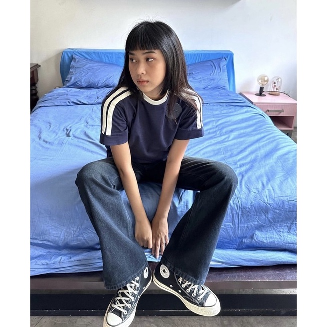 Áo thun xanh đen Ross Studio tay ngắn chất liệu cotton - T-SHIRT DARK BLUE - ROSS STUDIO | BigBuy360 - bigbuy360.vn